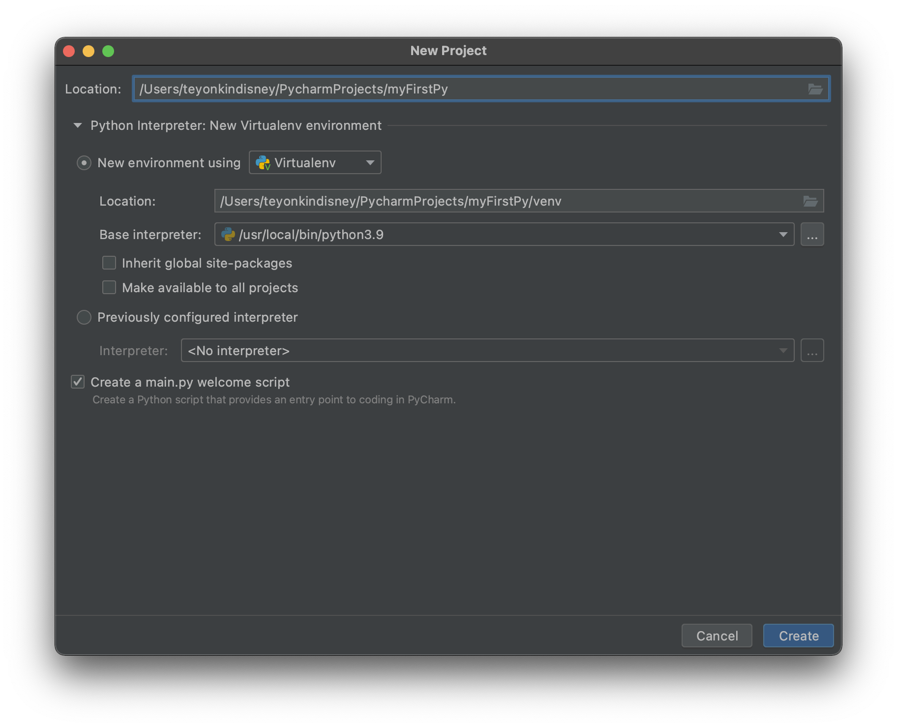 installing macos python editor pycharm