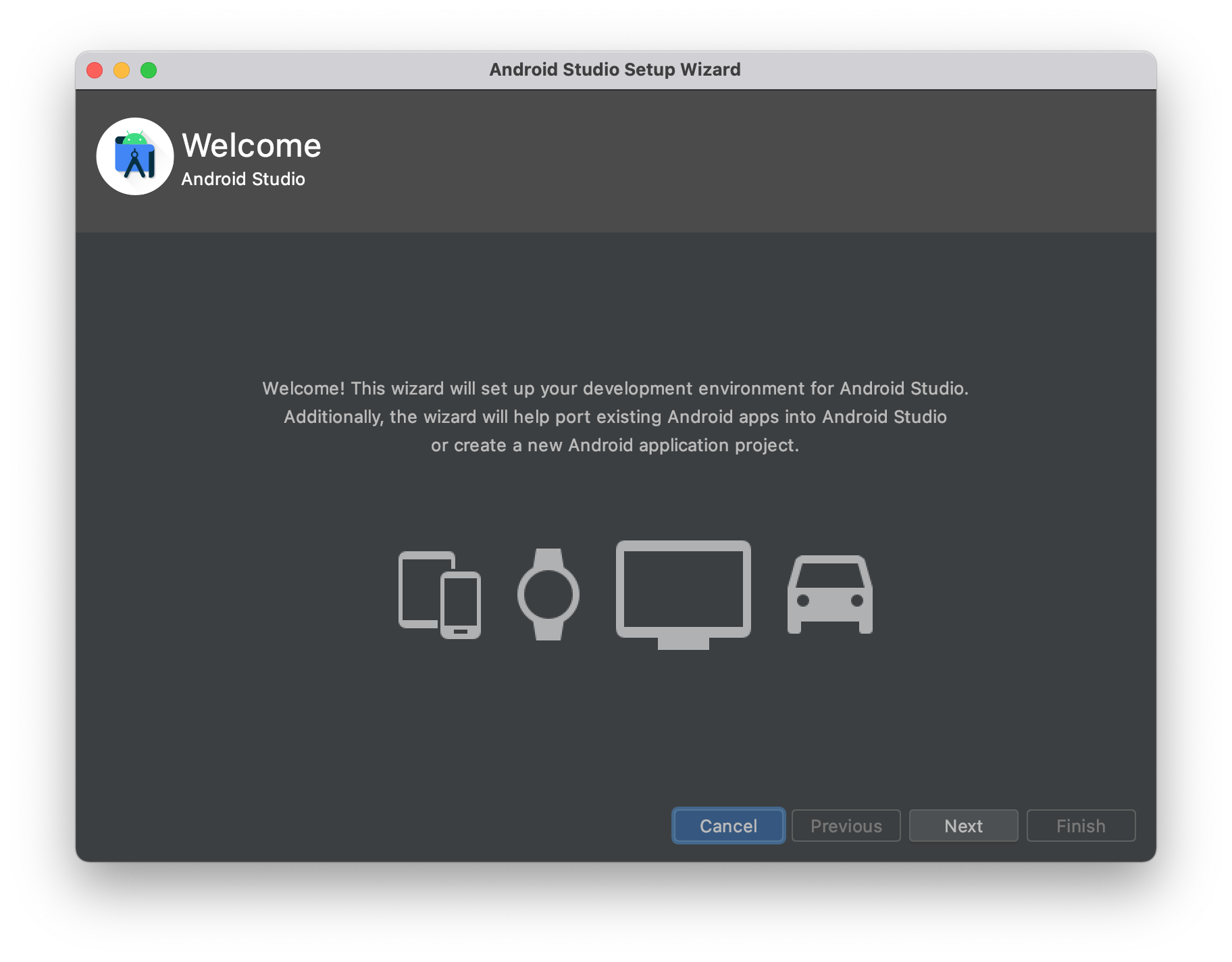 MacOS install android studio