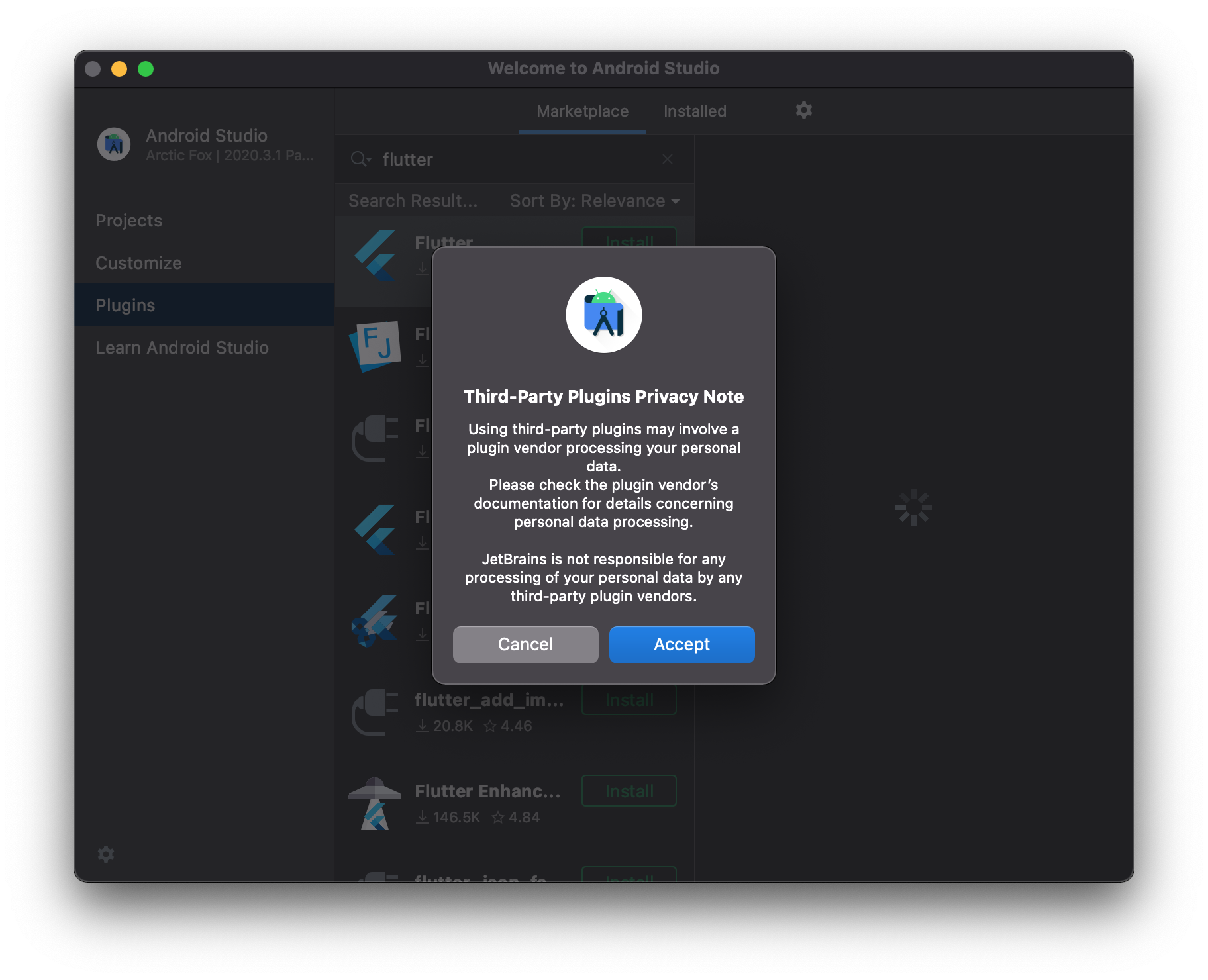 MacOS install android studio