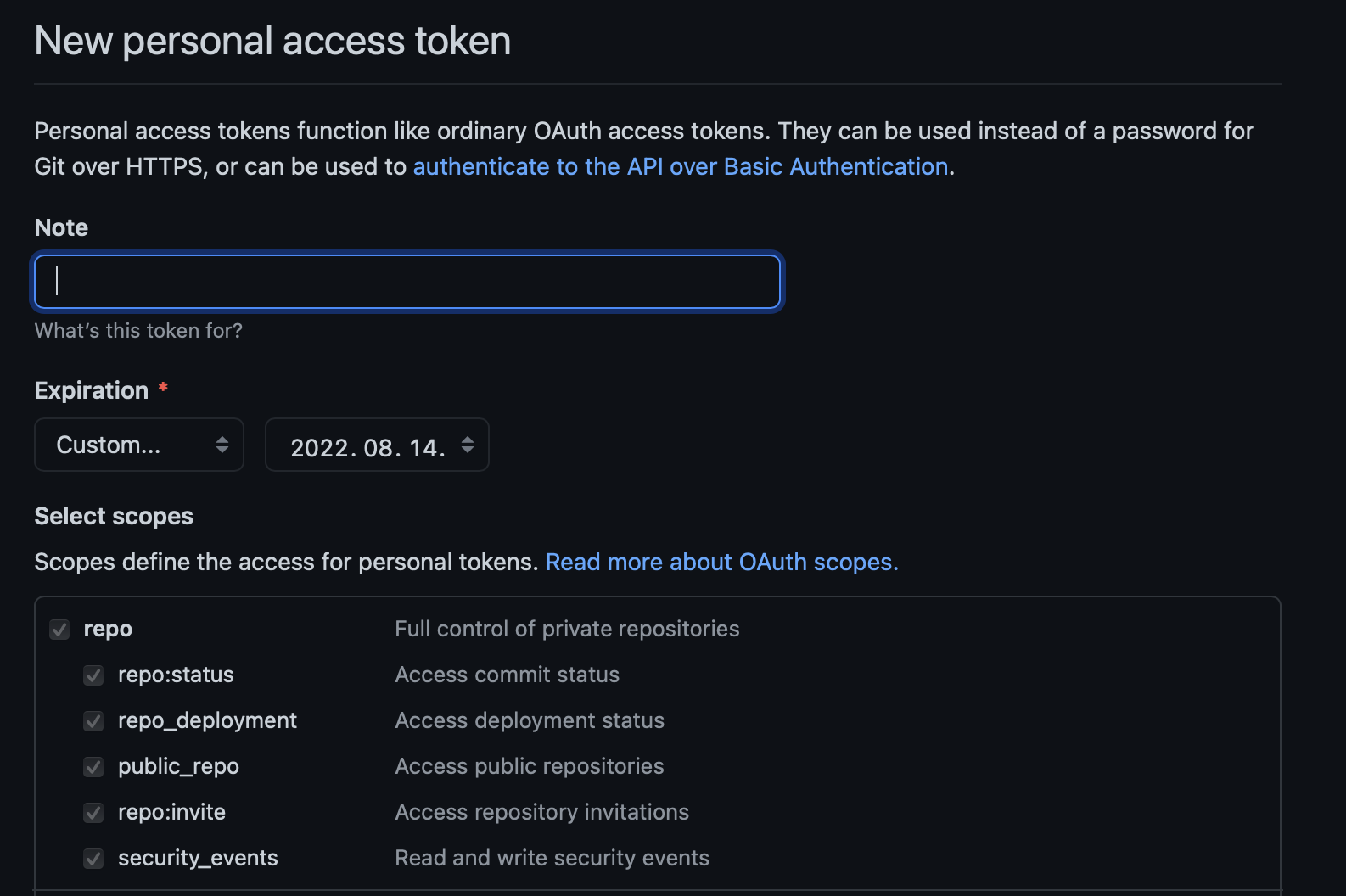 git generate token